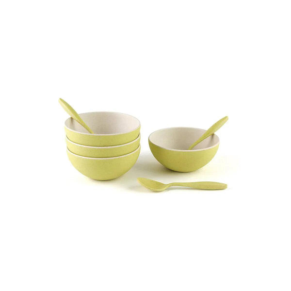 4 Small Bowls with Spoon set-Green - Gifts for You 'n Me
