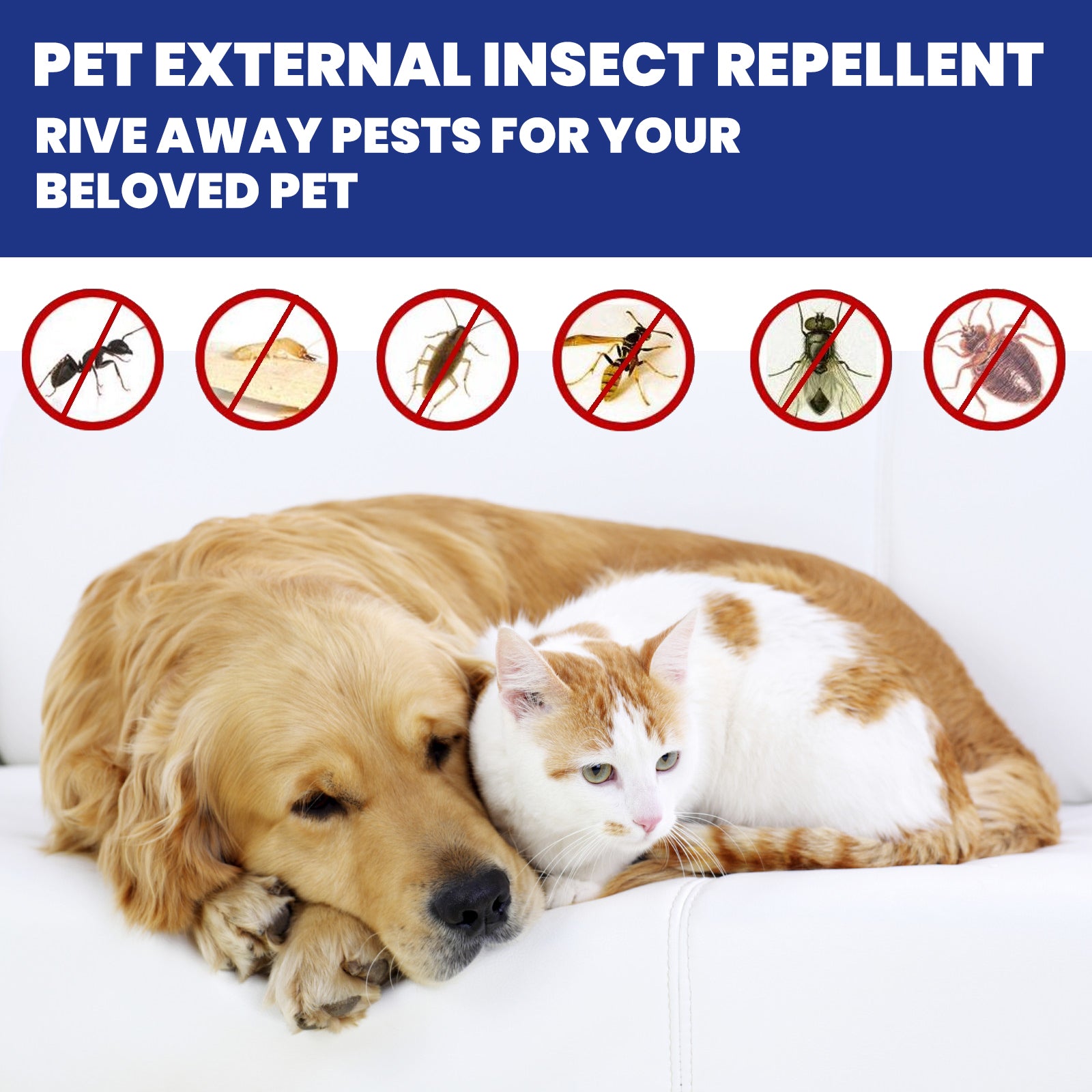Pet Flea Spray, Cat And Dog Pet Skin Cleansing External Lice Tick Anti-Itch Spray