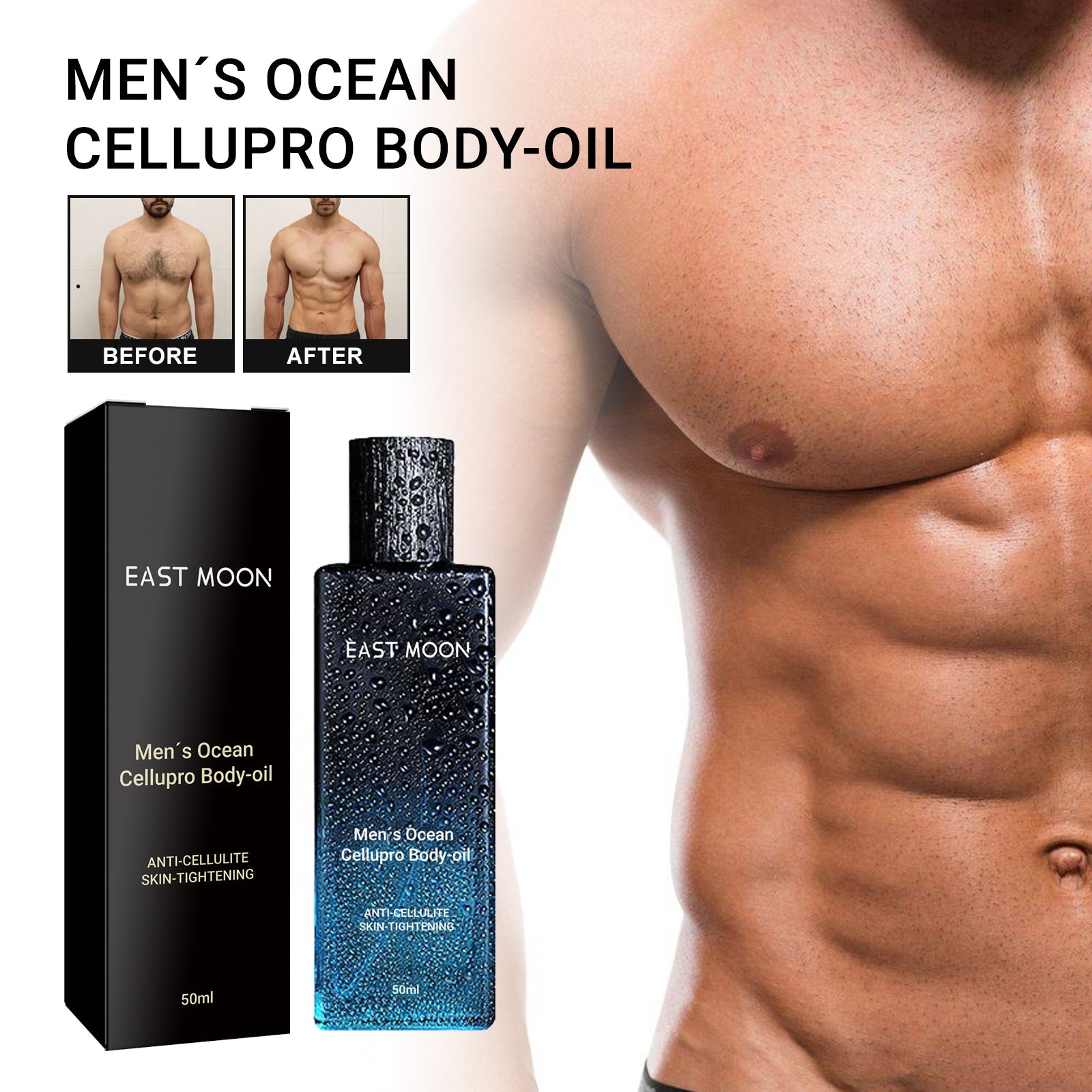 Men's Firming Body Oil, Strengthens Firming Belly Chest Muscles Men's Toning Abs Oil