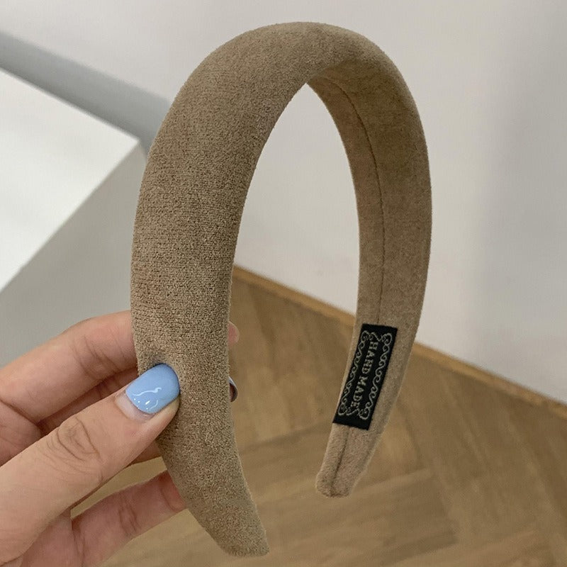 Candy colored velvet with wide edge sponge headband flocking