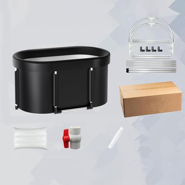 Portable multi-layer outdoor cold immersion bathtub for athletes' recovery, foldable for family use.