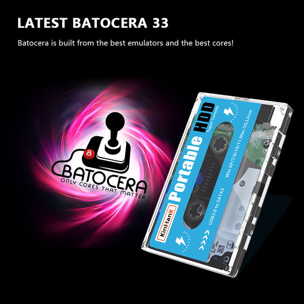 Kinhand 500G HDD Portable External Hard Drive Disk 55000 Retro Games For PSP/SEGA SATURN/Wii Gaming Card for Computer Laptop