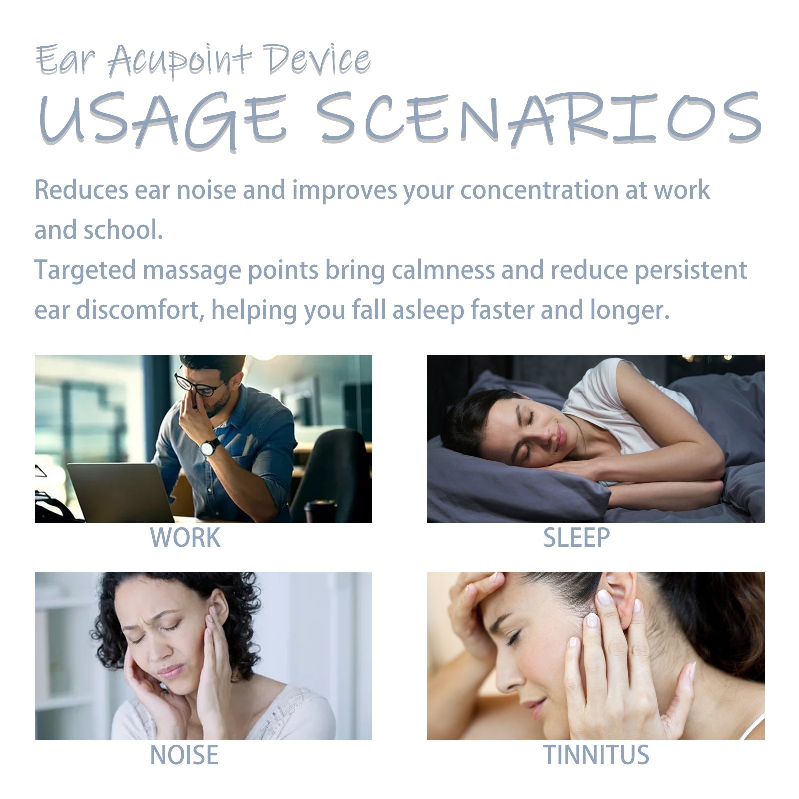 PureHear Ear Acupoint Device, Relieve Ear Discomfort Ear Ringing Ear Back Ear Kang Ear Acupoint Care Massage Plug