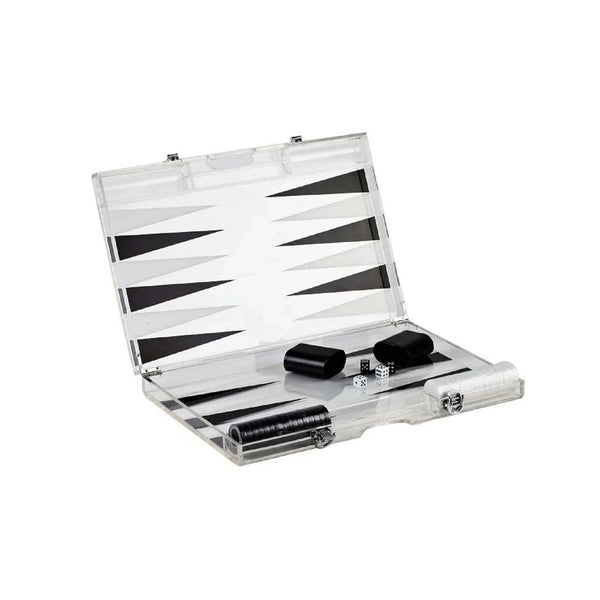 Premium 18-Inch Lucite Backgammon Set - Elegant Design for Timeless Enjoyment - Gifts for You 'n Me