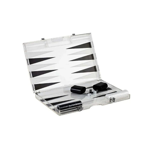 Premium 14-Inch Lucite Backgammon Set - Elegant Design for Timeless Enjoyment - Gifts for You 'n Me
