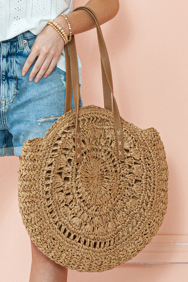 Mavis Bohemian Straw Woven Round Bag