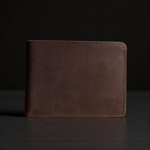 Flex - Vintaged Black Full-Grain Distressed Leather Flexible Wallet