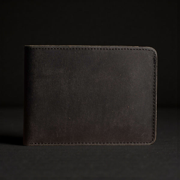 Flex - Vintaged Black Full-Grain Distressed Leather Flexible Wallet