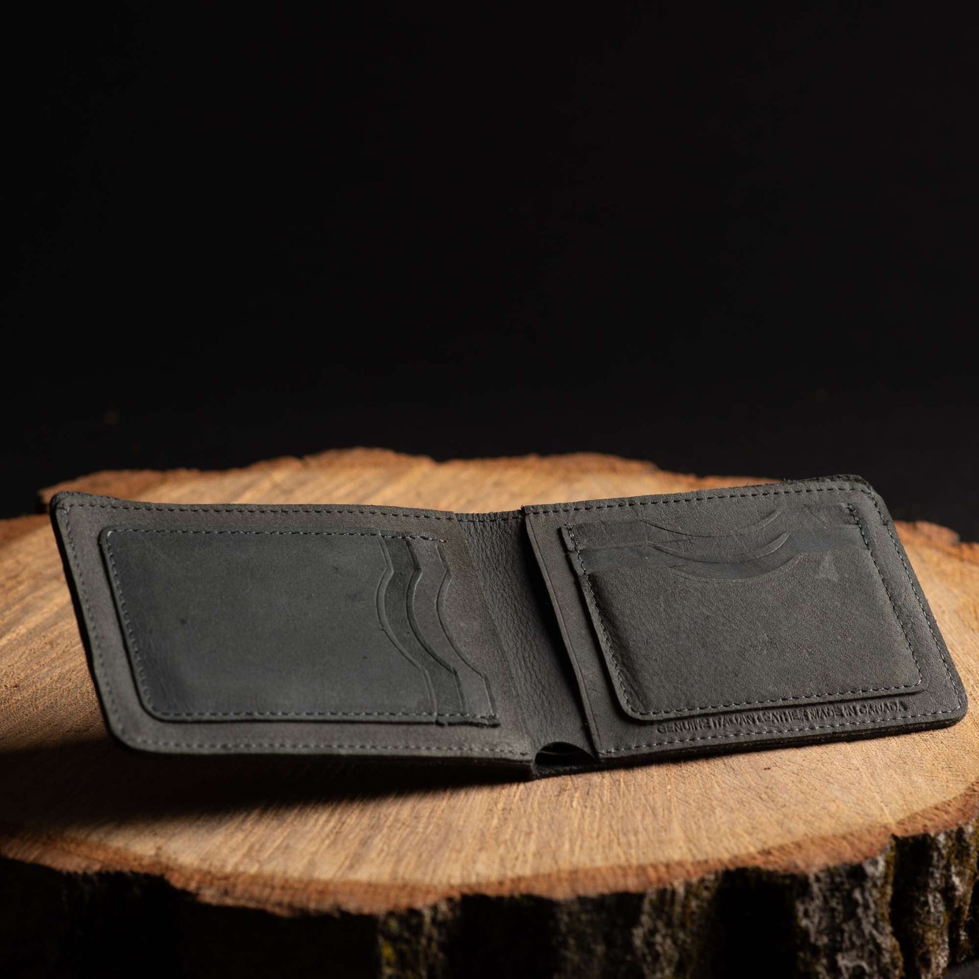 Flex - Smoke Grey Full-Grain Distressed Leather Flexible Wallet NAB Leather