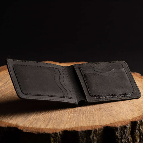 Flex - Vintaged Black Full-Grain Distressed Leather Flexible Wallet