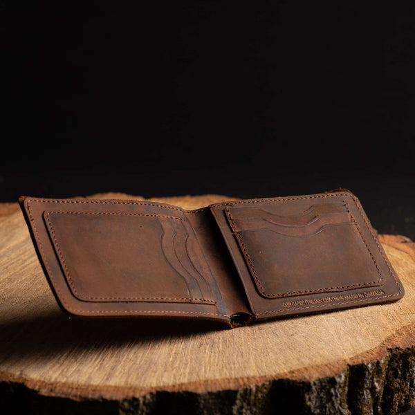 Flex - Smoke Grey Full-Grain Distressed Leather Flexible Wallet NAB Leather