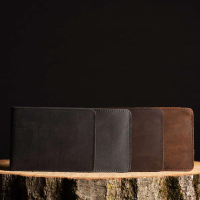 Flex - Vintaged Black Full-Grain Distressed Leather Flexible Wallet