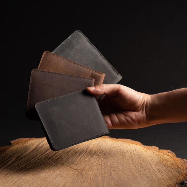 Flex - Vintaged Black Full-Grain Distressed Leather Flexible Wallet