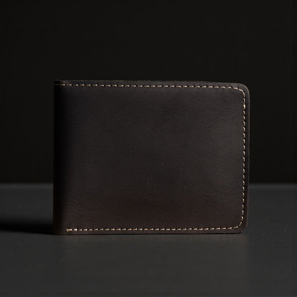 Brown Full Grain Leather Minimalist Wallet NAB Leather