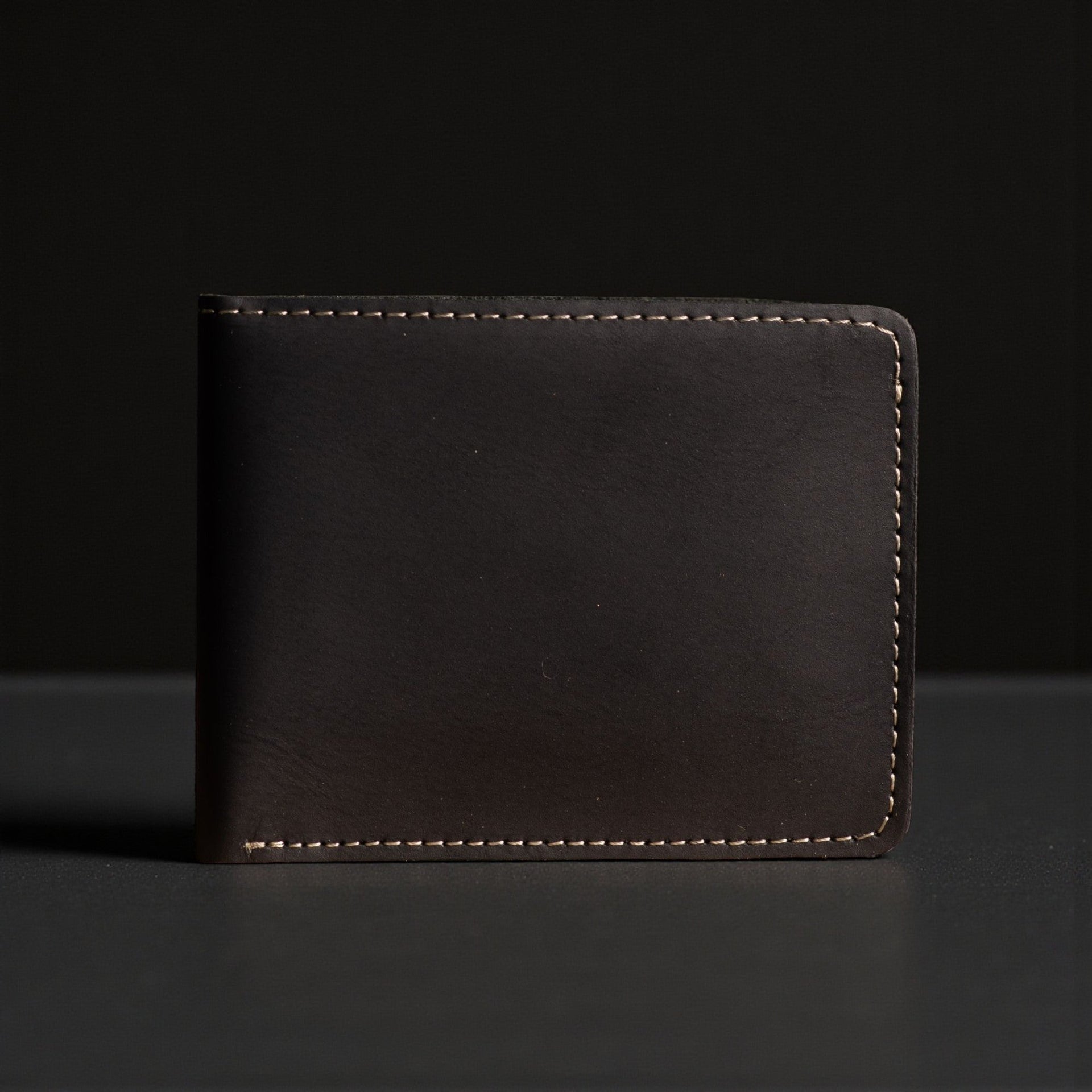 Cognac Full Grain Leather Minimalist Wallet