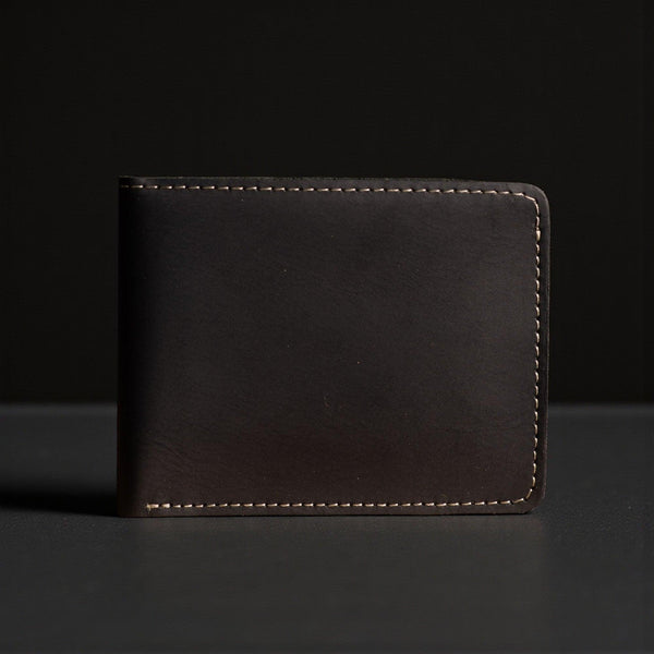 Cognac Full Grain Leather Minimalist Wallet