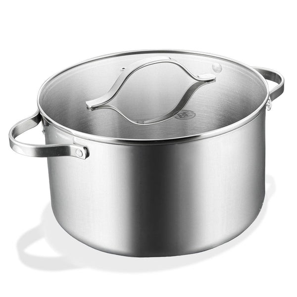 BE | LIVING Essential Series Tri-Ply Stainless Steel Stock Pot with Lid 10
