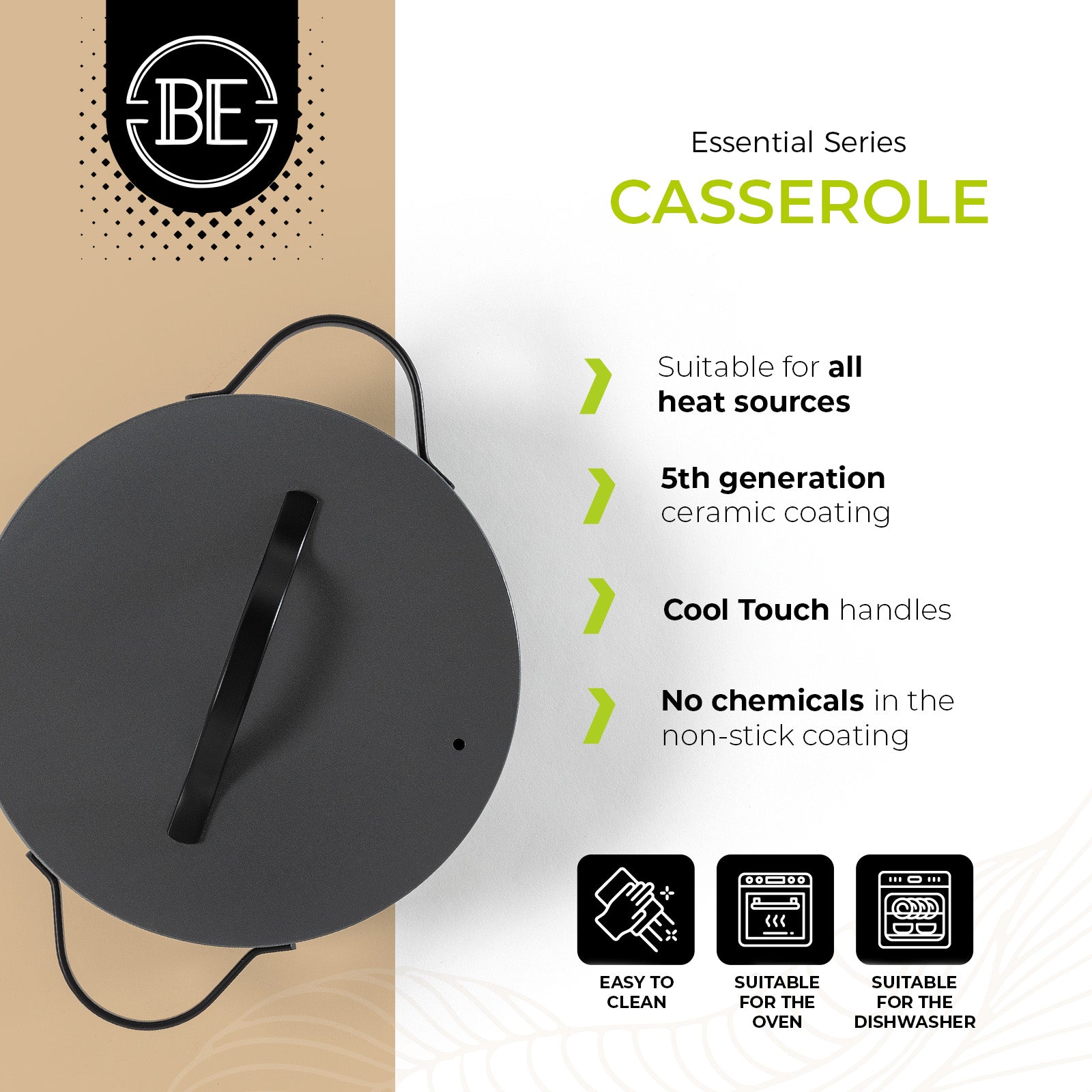 BE | LIVING Essential Series Casserole with Lid