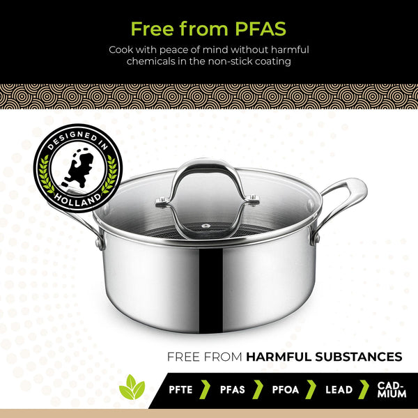 BE | LIVING CIRCLAD Series 5-Quart Hybrid Nonstick Casserole with Lid 9.5
