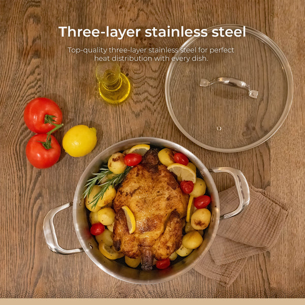 BE | LIVING CIRCLAD Series 5-Quart Hybrid Nonstick Casserole with Lid 9.5