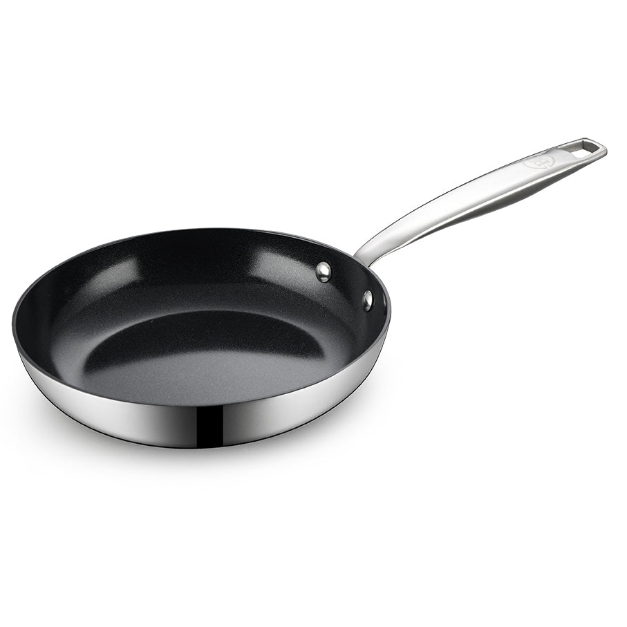 BE | LIVING Essential Series Stainless Steel Black Frying Pans