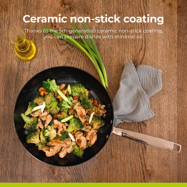 BE | LIVING Essential Series Stainless Steel Black Frying Pans