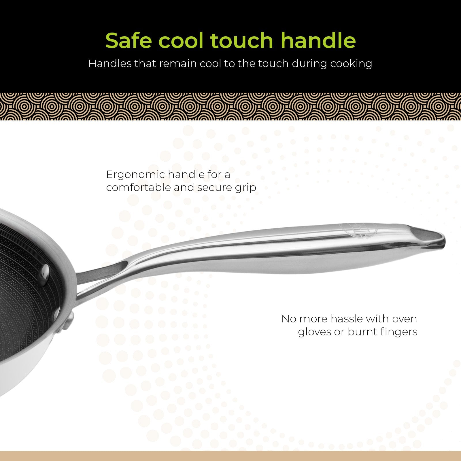 BE | LIVING CIRCLAD Series PFAS‑Free Hybrid Stainless Steel Ceramic Nonstick Fry Pan (Induction Ready)