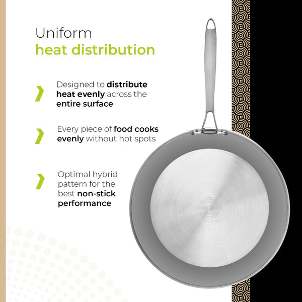 BE | LIVING CIRCLAD Series PFAS‑Free Hybrid Stainless Steel Ceramic Nonstick Fry Pan (Induction Ready)