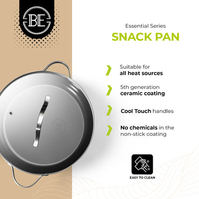 BE | LIVING Essential Series Stainless Steel Black Sauté Pan with Lid Ø 32 cm