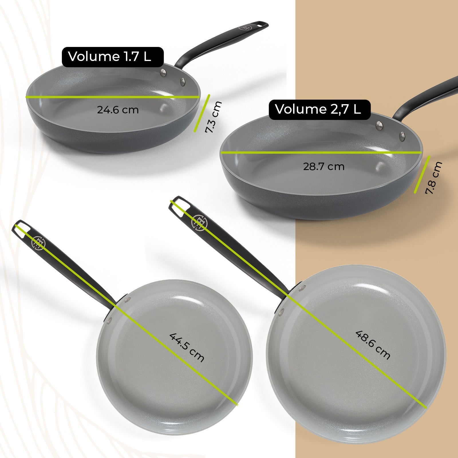 BE | LIVING Essential Series 2 pieces and 3 pieces  Frying Pan Set