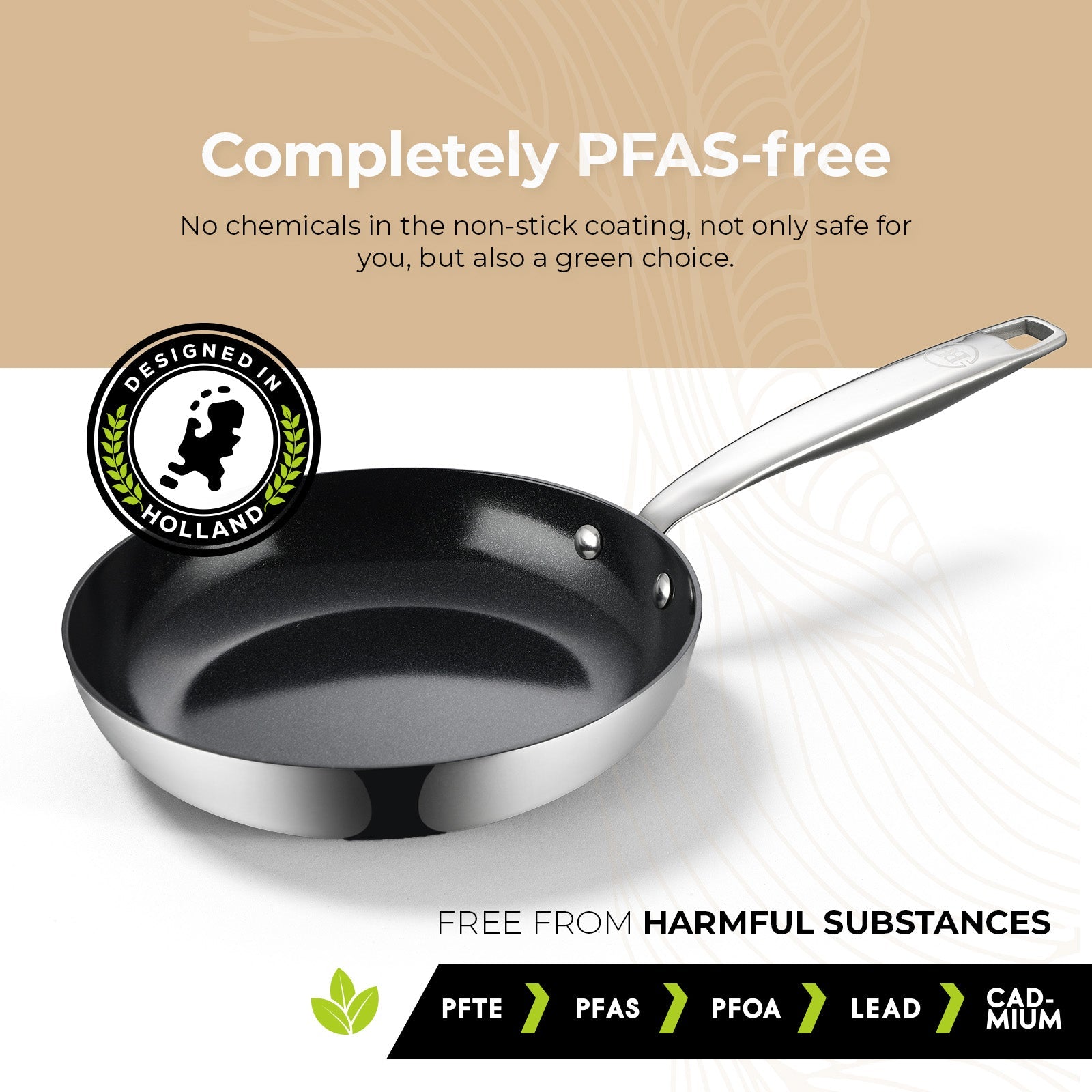 BE | LIVING Essential Series Stainless Steel Black Frying Pan Set - 2 pieces , 3 pieces