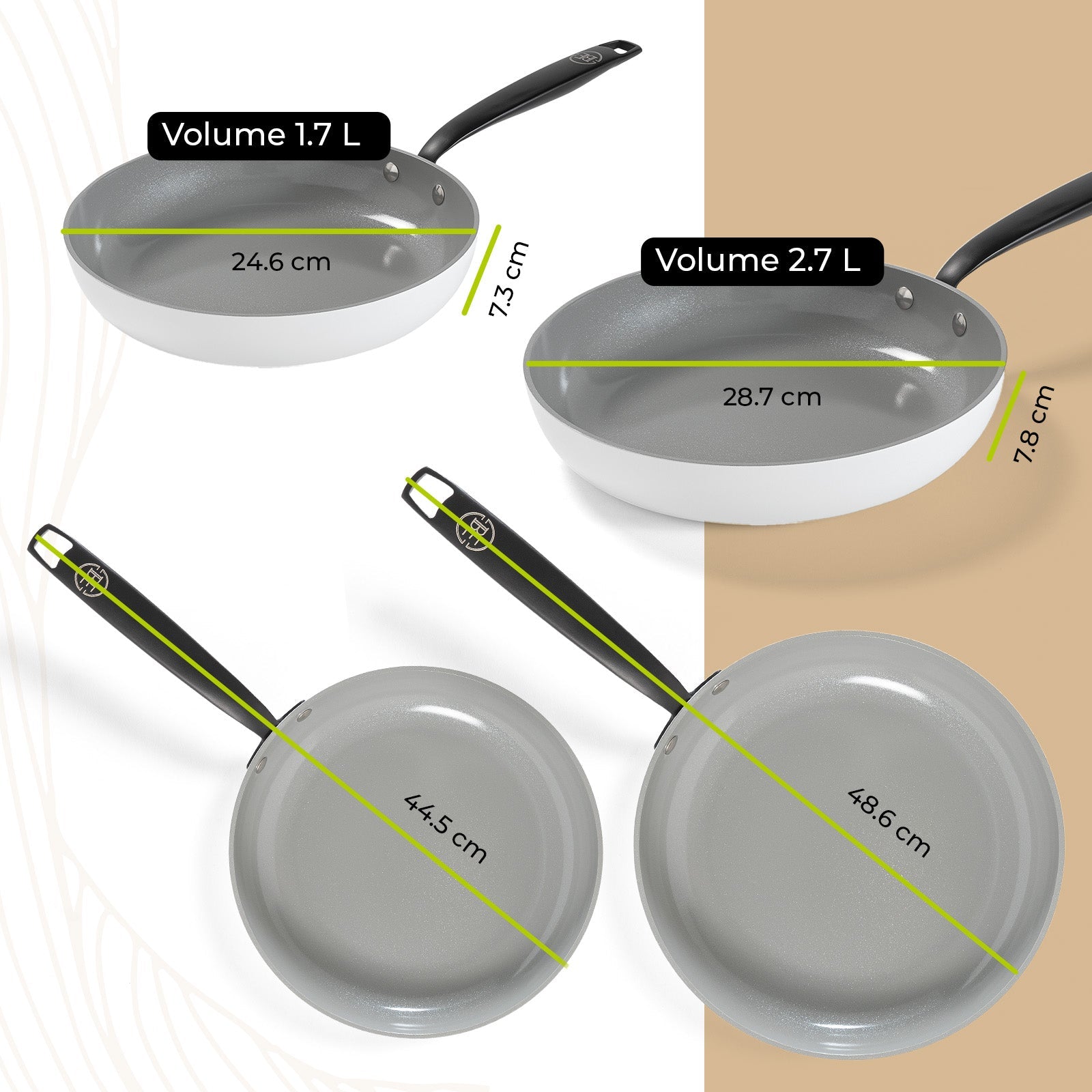 BE | LIVING Essential Series 2 pieces and 3 pieces  Frying Pan Set