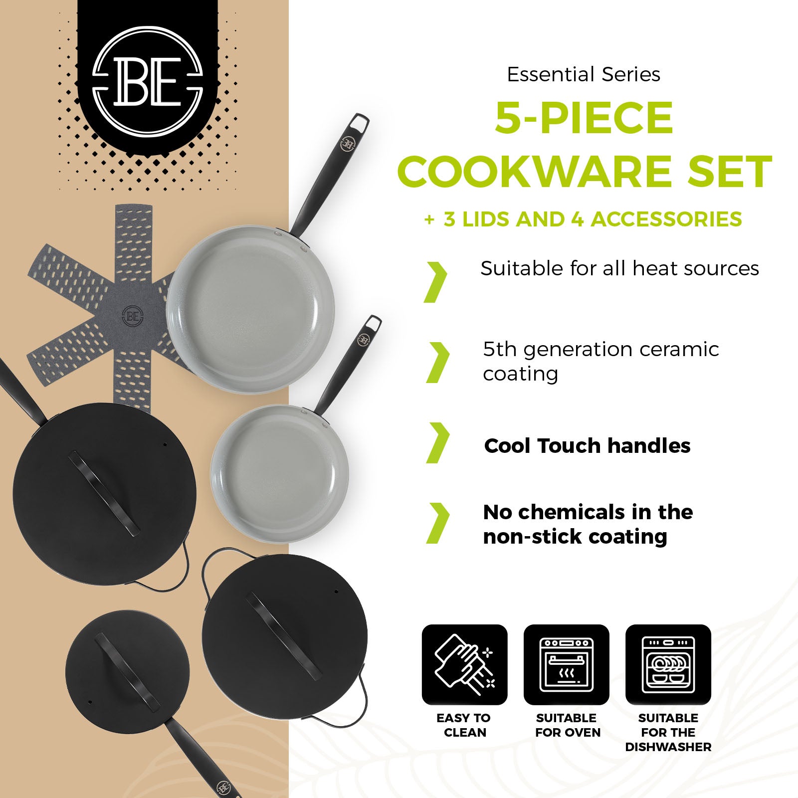 BE | LIVING Essential Series Cookware Sets