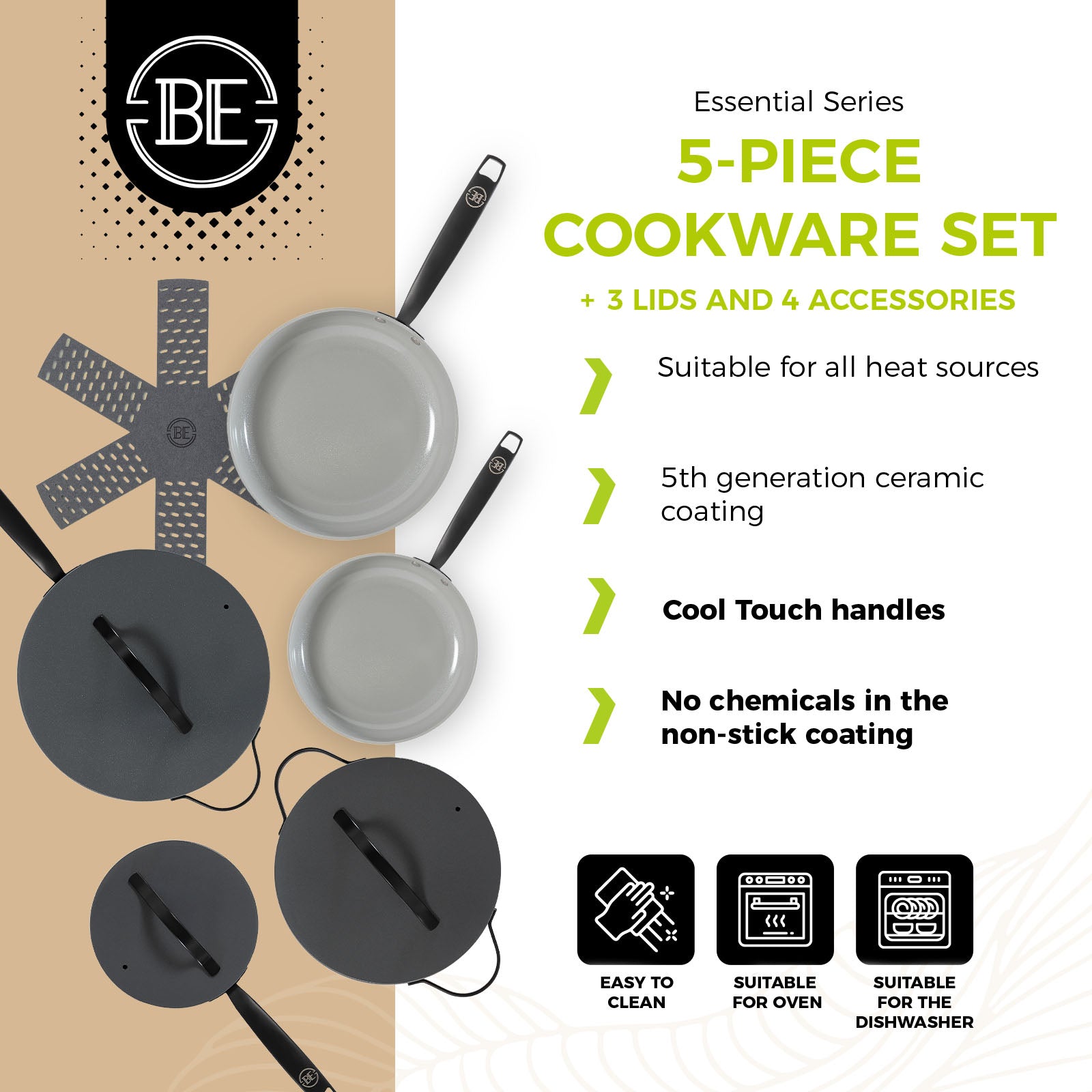 BE | LIVING Essential Series Cookware Sets