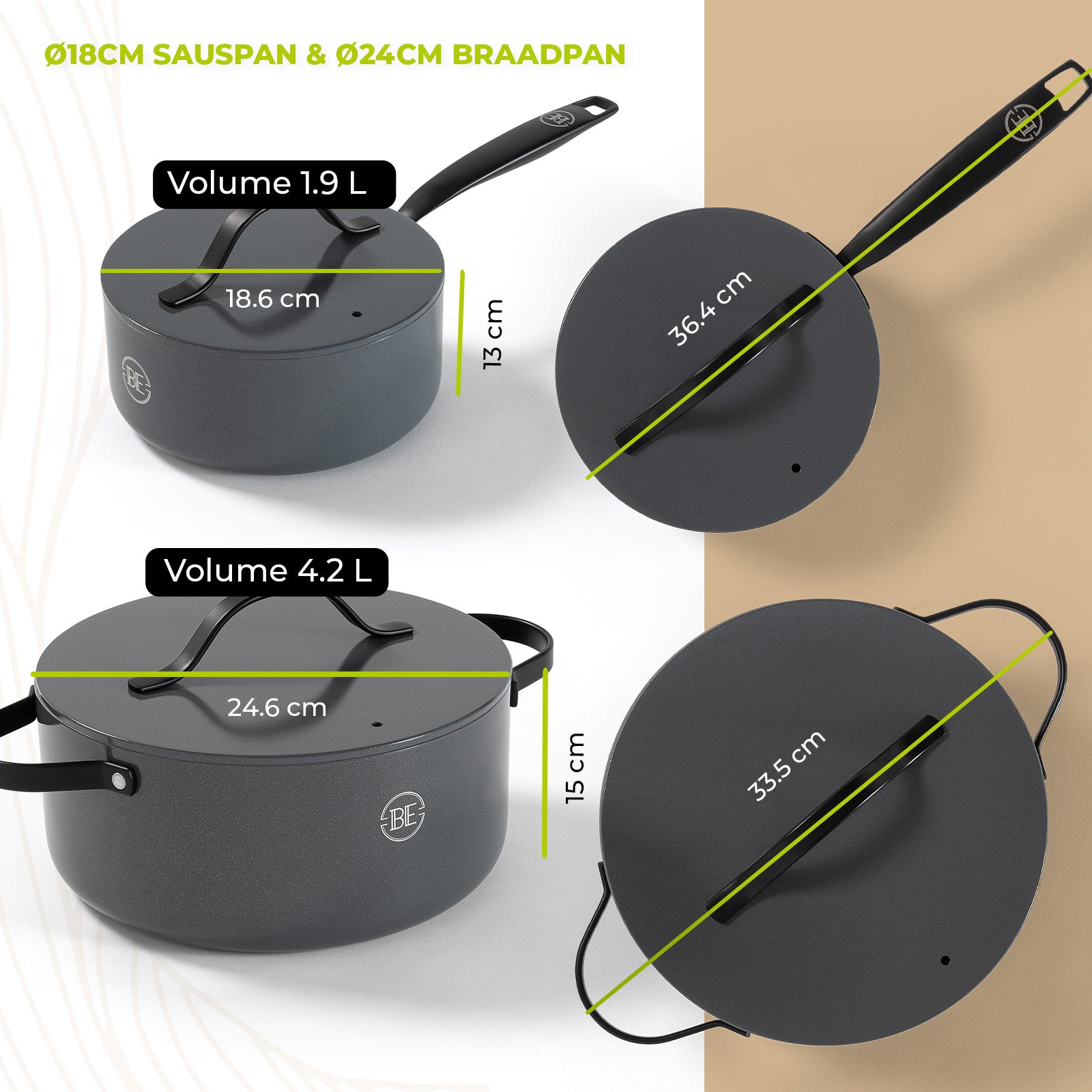 BE | LIVING Essential Series Cookware Sets