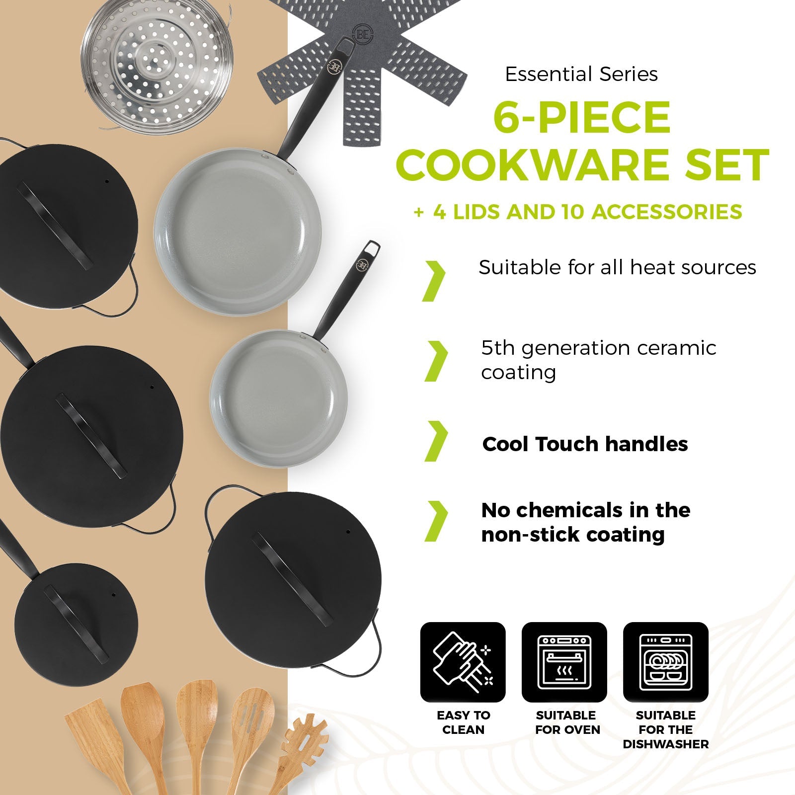 BE | LIVING Essential Series Cookware Sets