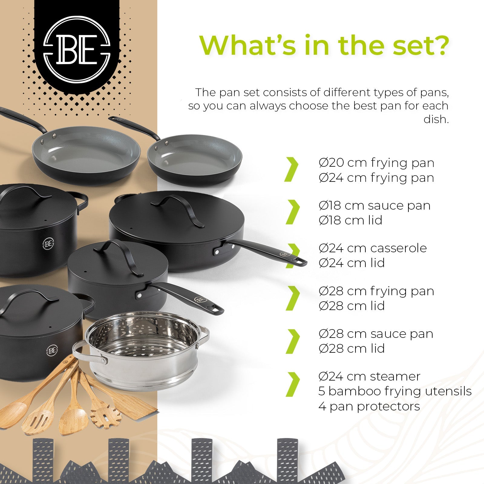 BE | LIVING Essential Series Cookware Sets
