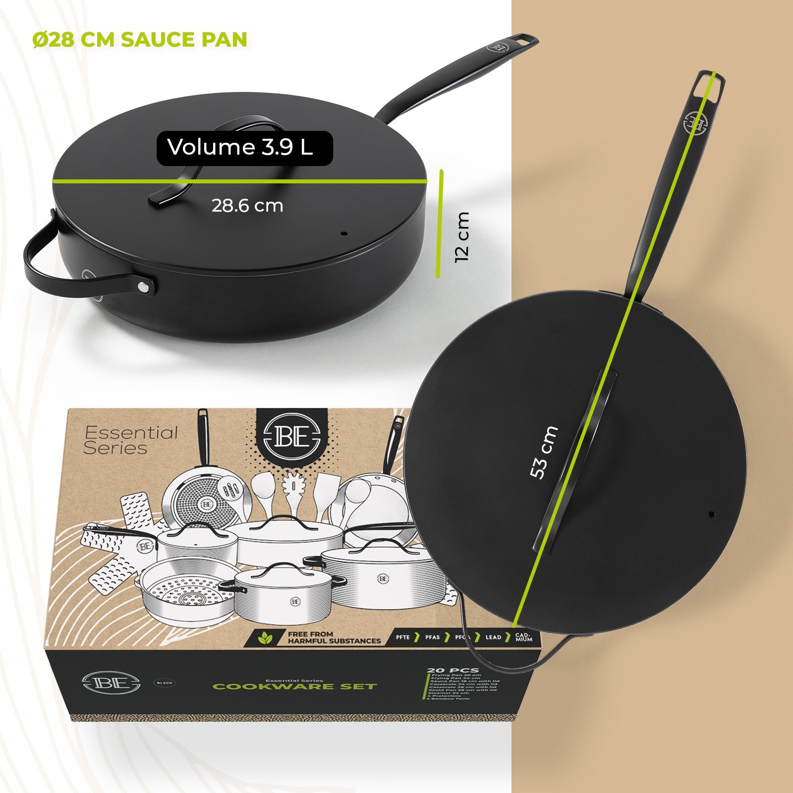 BE | LIVING Essential Series Cookware Sets