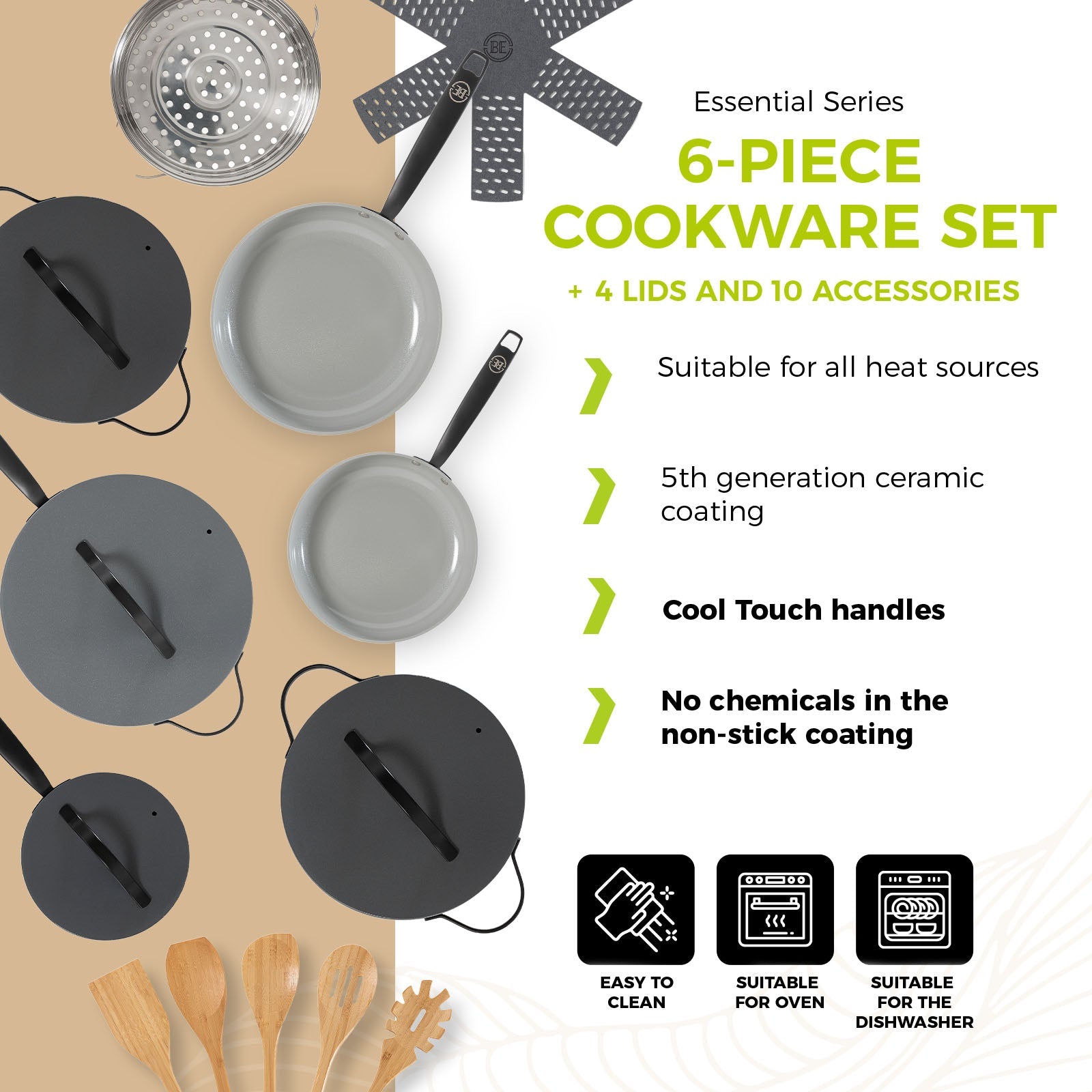 BE | LIVING Essential Series Cookware Sets