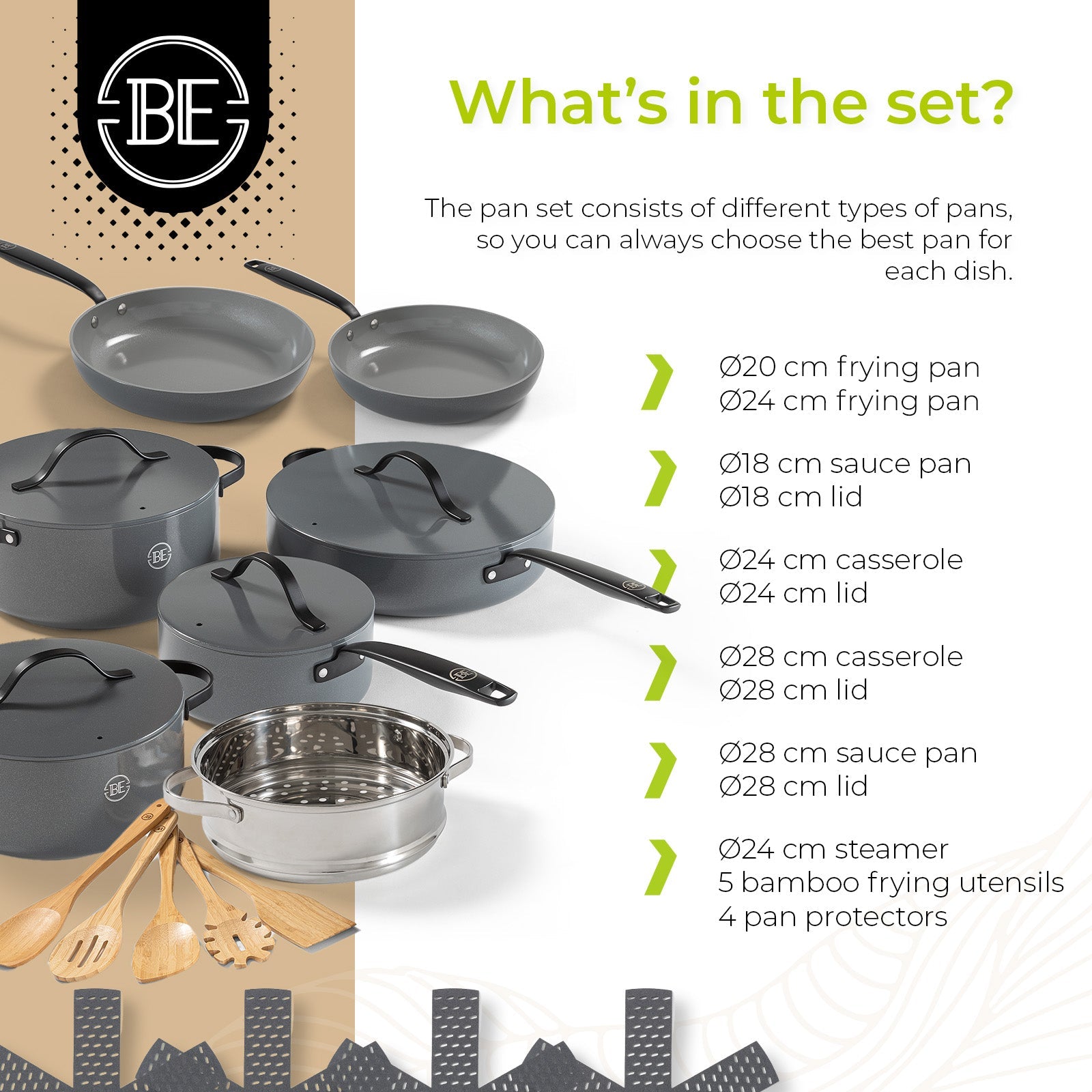 BE | LIVING Essential Series Cookware Sets