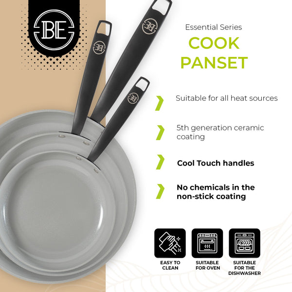 BE | LIVING Essential Series 2 pieces and 3 pieces  Frying Pan Set