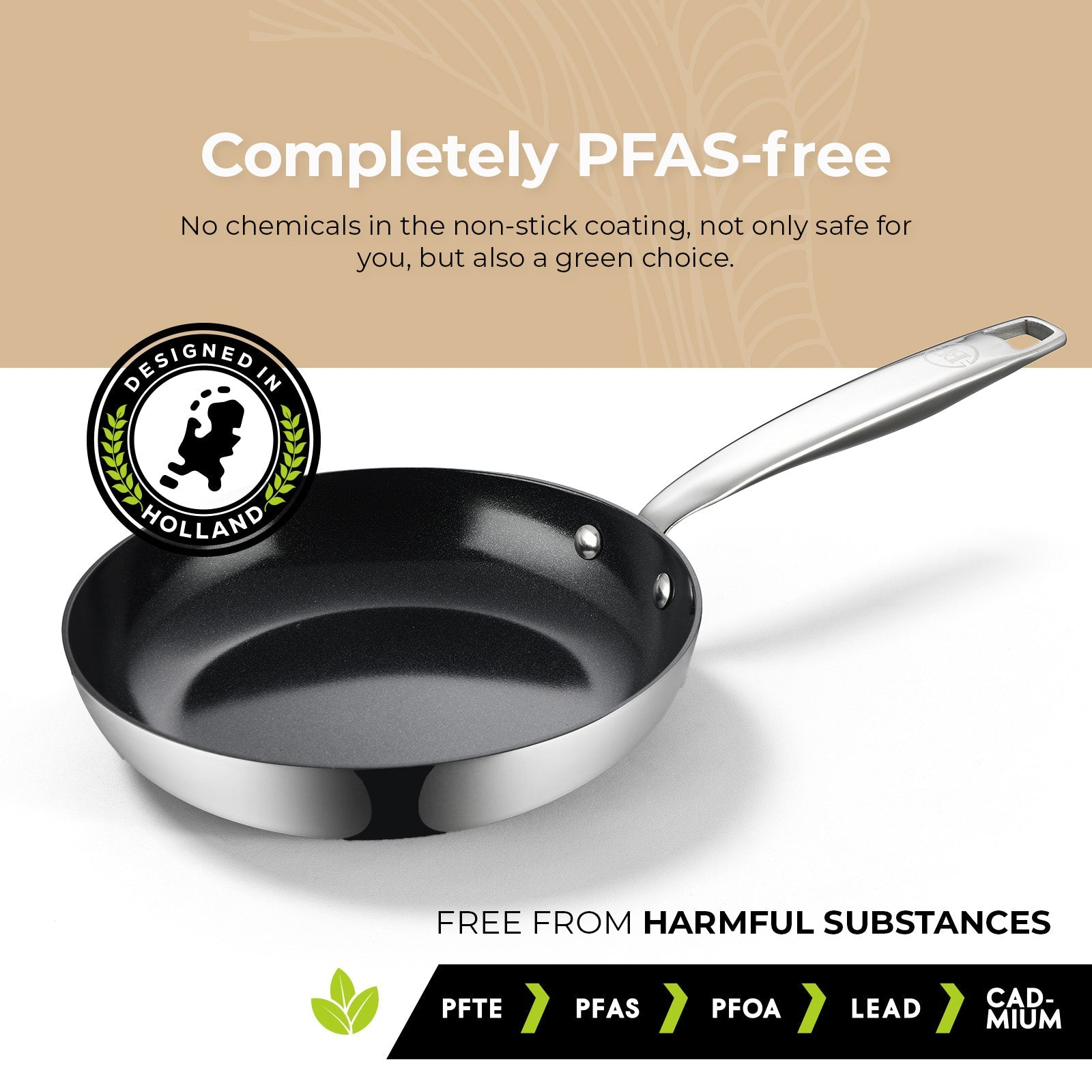 BE | LIVING Essential Series Stainless Steel Black Frying Pan Set - 2 pieces , 3 pieces