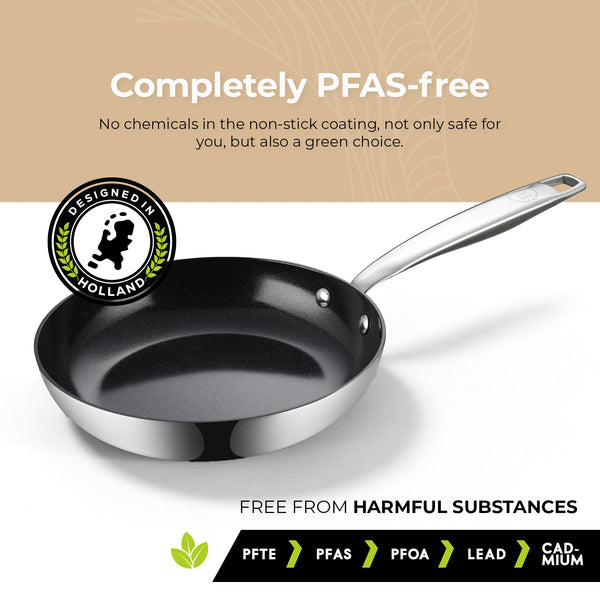 BE | LIVING Essential Series Stainless Steel Black Frying Pan Set - 2 pieces , 3 pieces
