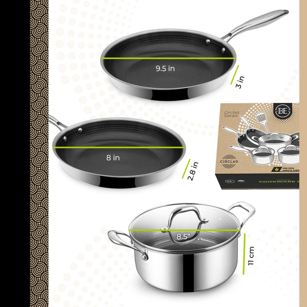 BE | LIVING CIRCLAD Series 12-Piece Nonstick Cookware Set