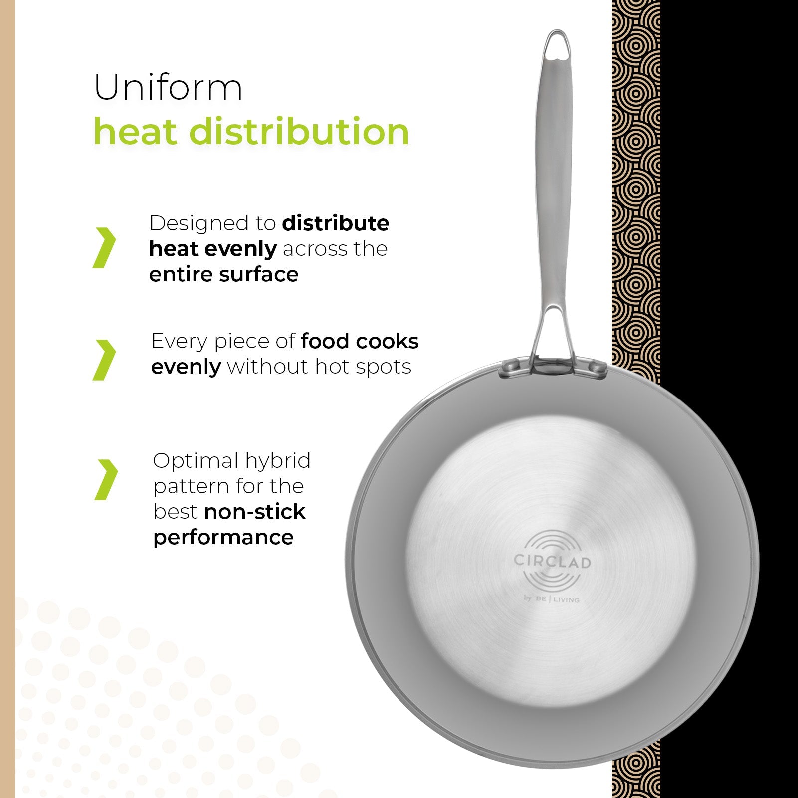 BE | LIVING CIRCLAD Series 2-Piece Stainless Steel Nonstick Fry Pan Set 10