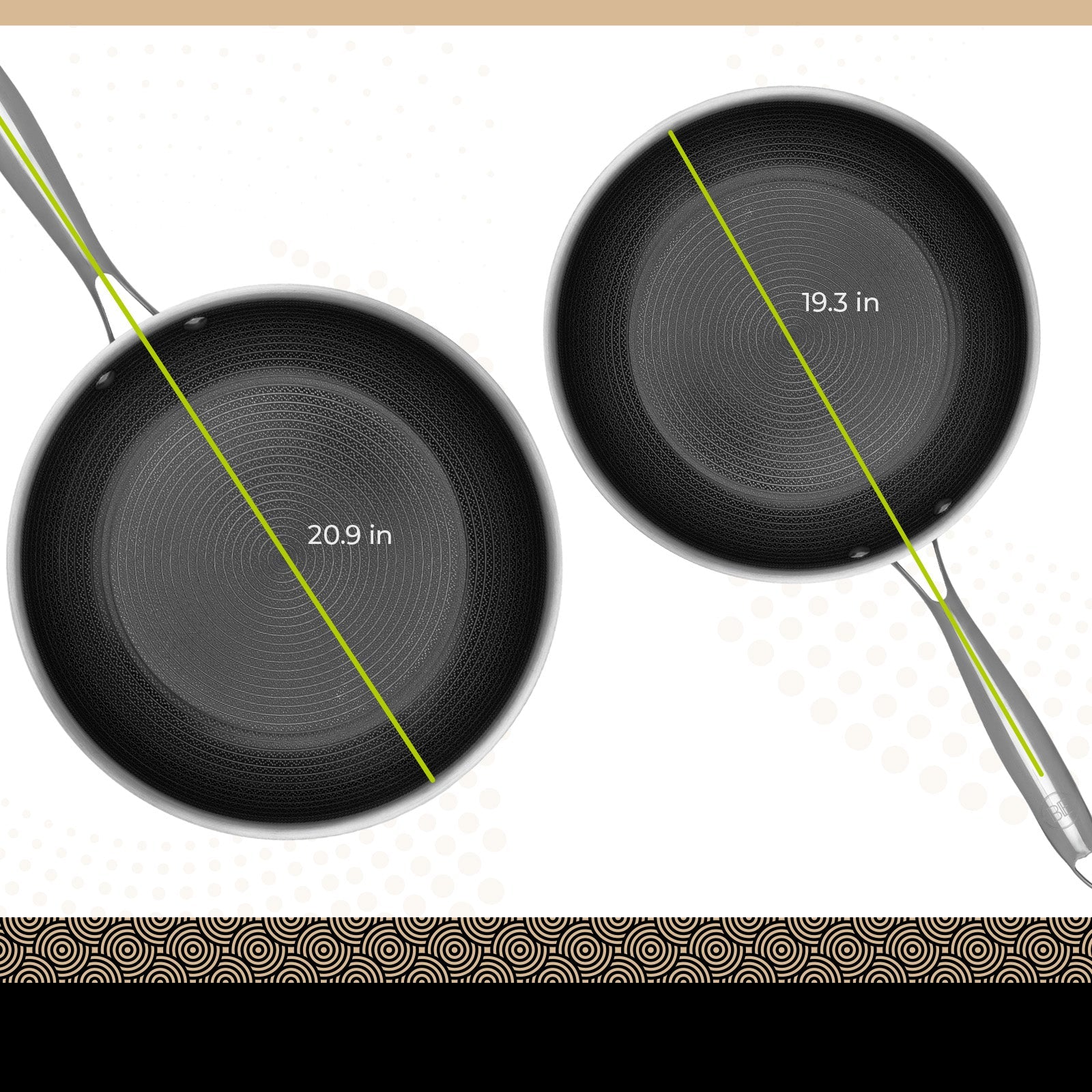 BE | LIVING CIRCLAD Series 2-Piece Stainless Steel Nonstick Fry Pan Set 10