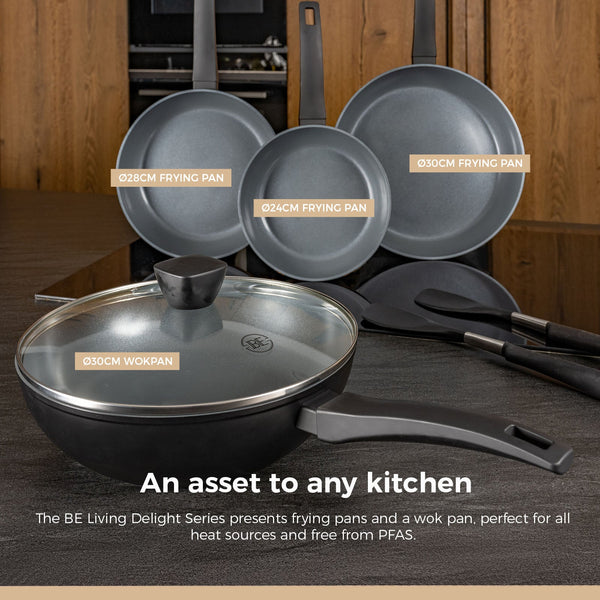 BE | LIVING Delight Series Frying Pan Set Black - 2 pieces, 3 pieces