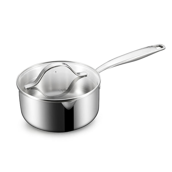 BE | LIVING Essential Series Tri-Ply Stainless Steel Sauce Pan with Lid 8