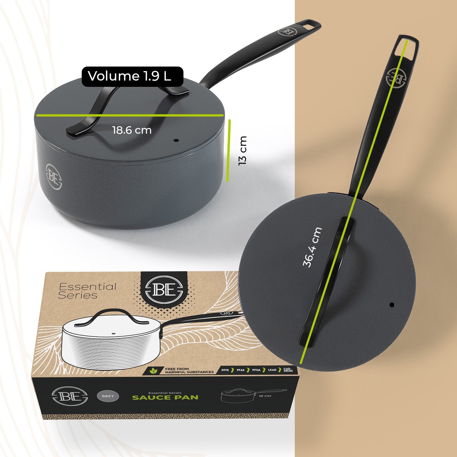 BE | LIVING Essential Series Saucepan with Lid - Ø 18cm