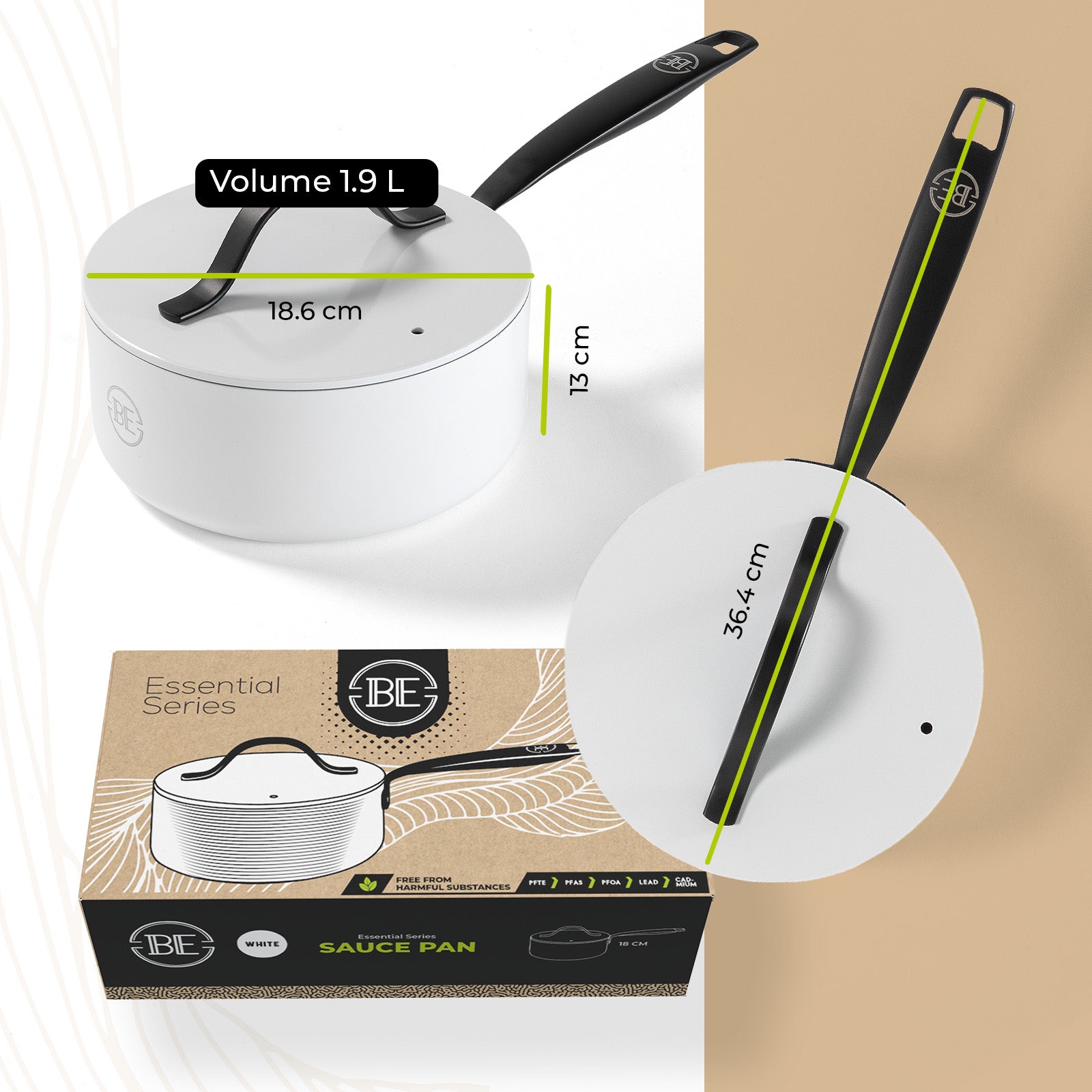 BE | LIVING Essential Series Saucepan with Lid - Ø 18cm